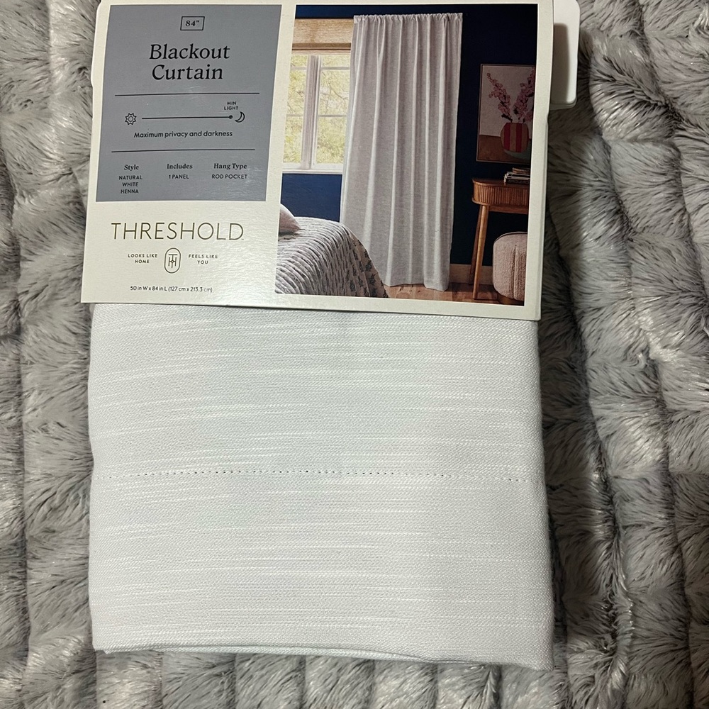Threshold White Blackout Henna Curtain 50”x80”